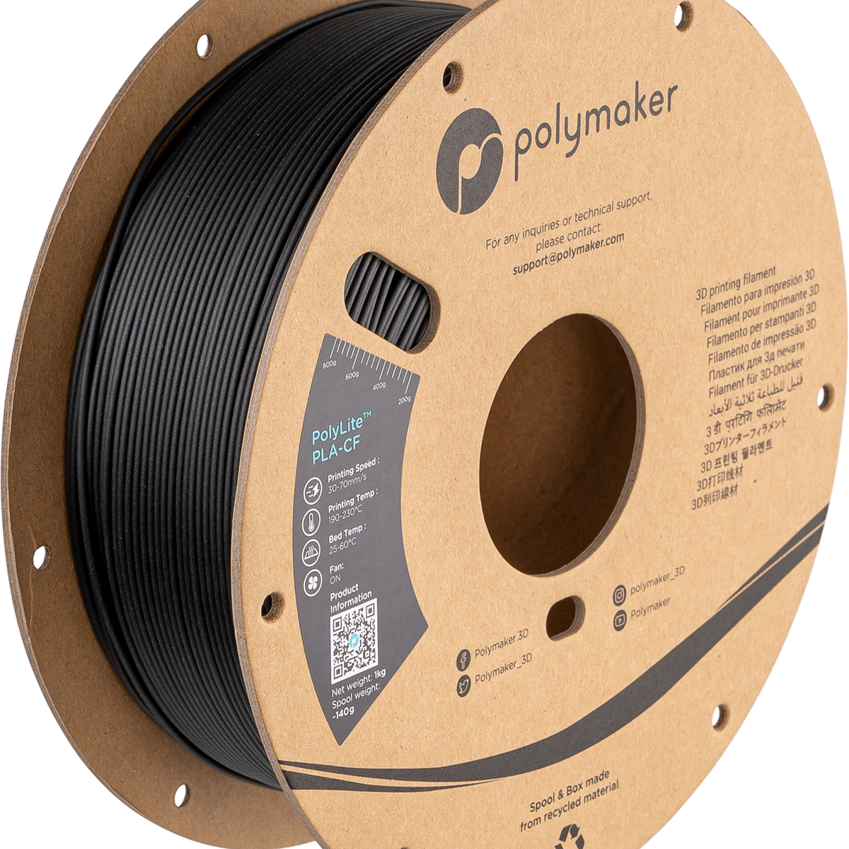 Polymaker PolyLite PLA-CF Carbon Fiber 1kg