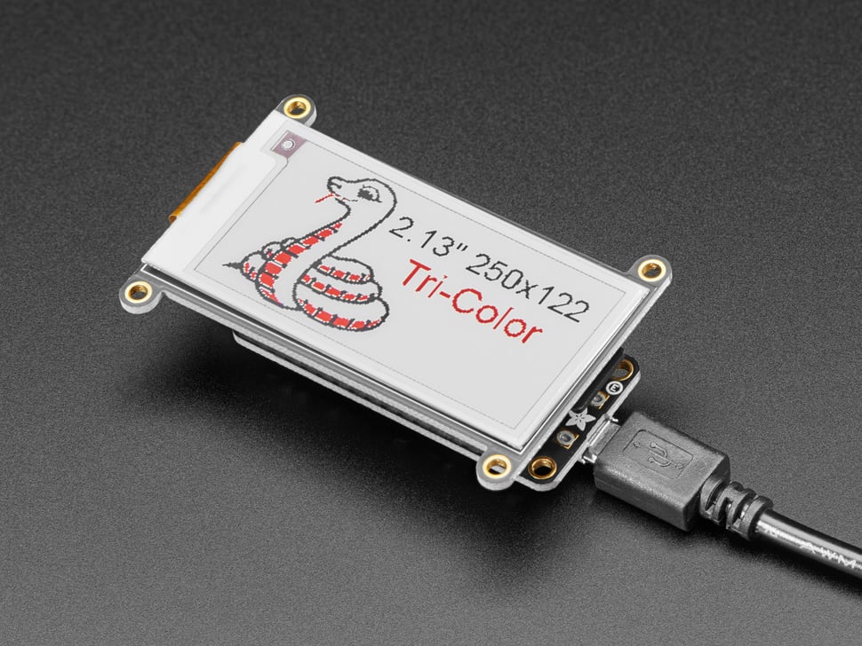 Adafruit 2.13" Tri-Color e-Ink FeatherWing
